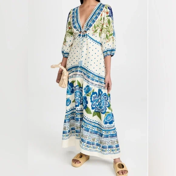 chinese dress ladies Off-White Macaw Elegance Maxi Skirt  FARM Rio